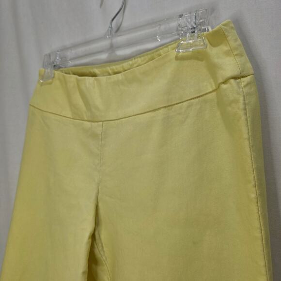 SC Montreal Cropped Bright Yellow Stretchy Pull-On Capri Pants, Size 8 - Picture 2 of 7